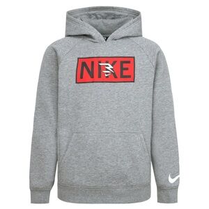 Nike Kids Hoodie in Gray with Red Logo